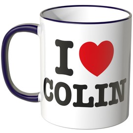 WANDKINGS® Tasse, Spruch: I Love Colin - LILA