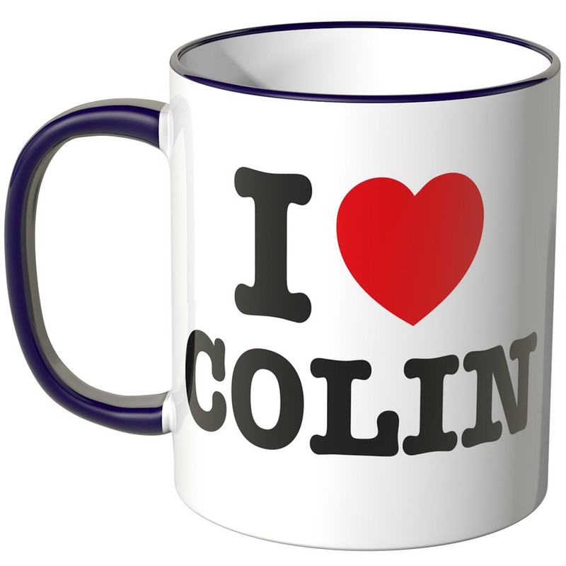 WANDKINGS® Tasse, Spruch: I Love Colin - LILA