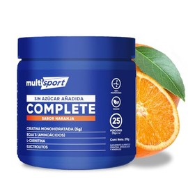 Creatina Monohidratada con Pre Entreno + L Carnitina + Electrolitos + BCAAs | Formula de Alta Pureza sin Azúcar, Vegan, Keto | MultiSport Complete 25 