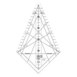 HARFINGTON Art Ruler Squedge 15 Inch 45° Template Acrylic Sewing Quilting Ruler DIY Patchwork Tool for Tailors Quilting Craft Art, Transparent