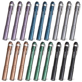 FASTPRO 18-Pack Pen Light, Aluminum LED Penlights with Batteries Included& Pre-Installed, Pocket Pen Flashlight for Inspections, Repairs, Camping and Emergencies