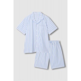 JAJU [JAJU] Men's 60s Cotton 5-part Pajama Set_Light Blue
