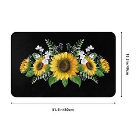Jbofyee Sunflowers Wild Flowers Bath Mat Non-Slip Soft Microfiber Bathroom Rugs Washable Bathmat, Carpet Rug Entryway Decor for Tub Shower Room Floor, 31.5x20 Mat