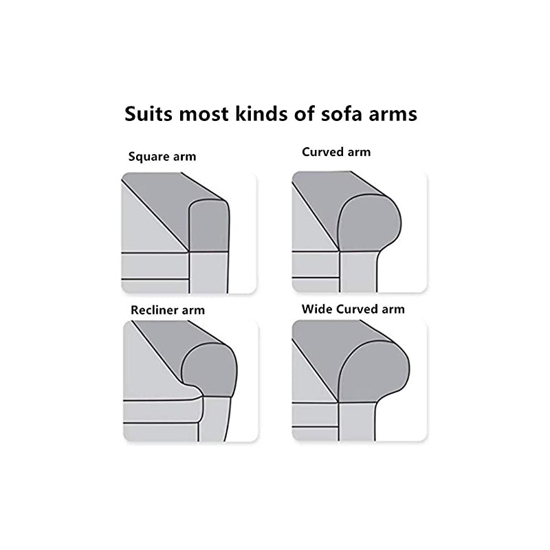 Arm Rest Covers Set, Pack of 2 Stretch Armchair Arm