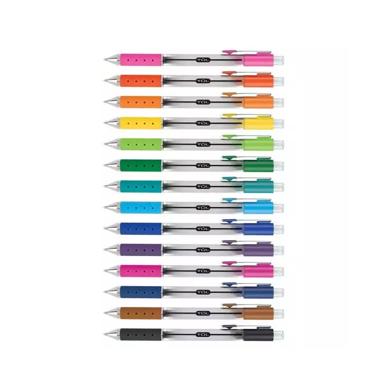 Tul Retractable Gel Pens, Bullet Point, 0.7 mm, Gray Barrel,