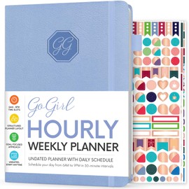 GoGirl Weekly Schedule Planner – Hourly Work & Life Planner with Time Slots – Vertical Agenda Organizer for Daily Productivity, A5 (Periwinkle)