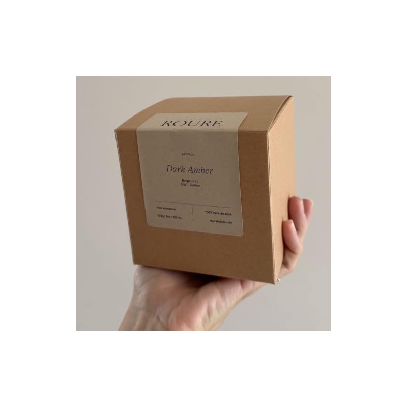 Vela Aromática ROURE Dark Amber – Cera de Soja, Mecha