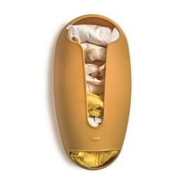 Snips, Bag Holder, Holder for Organising Plastic Bags, Wall Holder for Fabric Bags, Organiser for Shopping and Waste Bags, 28.5 x 14 x 8 cm, Mustard, Made in Italy