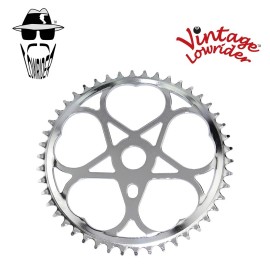 Vintage Lowrider ORIGINAL LOWRIDER CHAINRING SWEET HEART STYLE SPROCKET 1/2 X 1/8 46T CHROME.