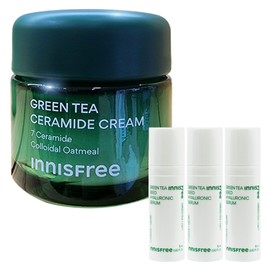 Innisfree Green Tea Ceramide Cream 50ml + Hyaluronic Acid Serum 15ml 3pcs / 이니스프리 그린티 세라마이드 크림 50ml+히알루론산 세럼15ml 3개