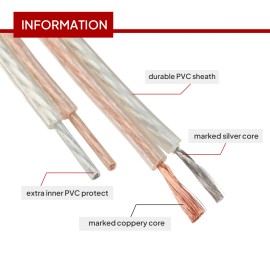 cecilya12 Copper Speaker Wire For Car Home Audio Wiring 12 Gauge Auto OFC Stereo Cable Lot - 10FT