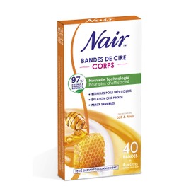 Nair Cold wash strips for body milk and honey, 40 strips