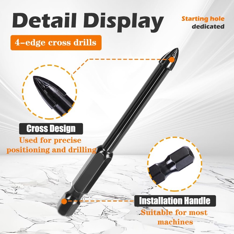 7 PCs Diamond Drill Bits Set, Versatile Tile Drill Bits