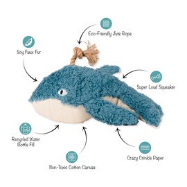 Fringe Studio "OH Whale 3D Earth Friendly Non-Toxic Cotton Canvas Toy, PetShop Collection (718007)