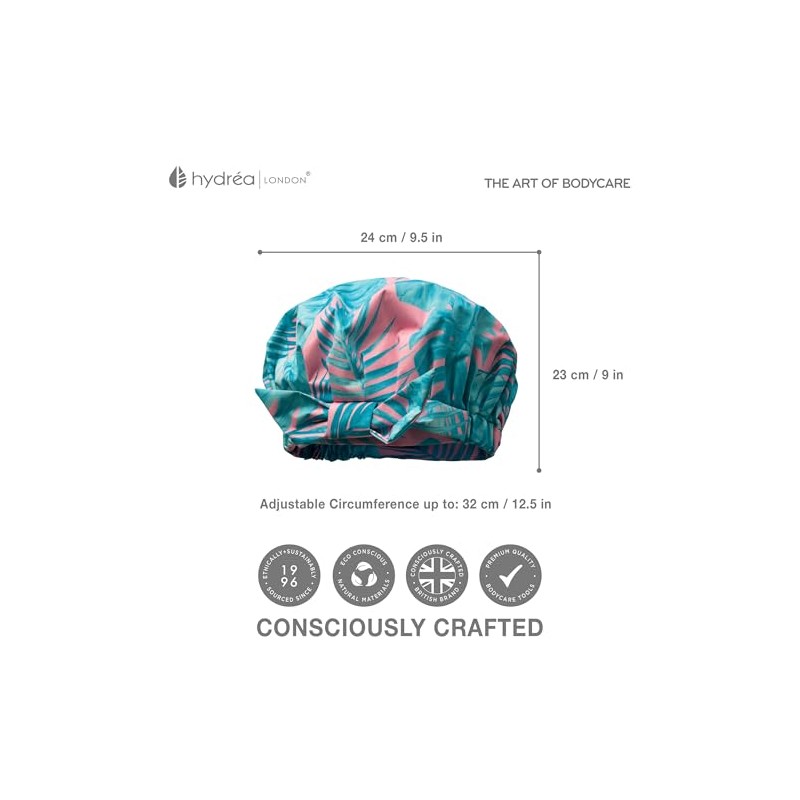Hydréa London Luxury Shower Cap – Waterproof, Reusable, Stylish &