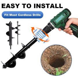 Unbranded Garden Auger Drill Bit for Cordless Drill - 2 PCS, Bulb Planter Tool