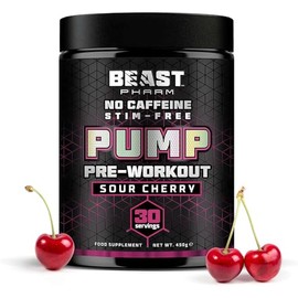 Beast Pump Non Stim Pre Workout Powder, 8000mg L Citrulline - Sour Cherry