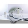 SAN-EI Faucet Showerhead Rainy Metallic White [Approx. 50% Water Conservation