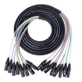 BESCOOS Toronce 8 Channel Professional Multi-Media Snake Cable 8 Pairs Male to Female 3 Pin XLR Balanced Audio Extension Cable (15Feet)