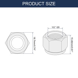sourcing map 15Pcs 1/2"-20 Nylon Insert Hex Lock Nuts, Carbon Steel Self-Locking Nylon Insert Stop Nut for Industrial Construction Fasteners, Color Zinc&White