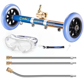 AngeDZ 2-in-1 Undercarriage Pressure Washer Attachment, 16" Water Broom, Power Washer Accessories with 4 Nozzles, 3 Extension Wands, QC Anti-Fog Goggles, 4000PSI