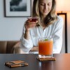 Avocrafts Wooden Coasters Set, Modern Epoxy Coasters with Holder, Cedar