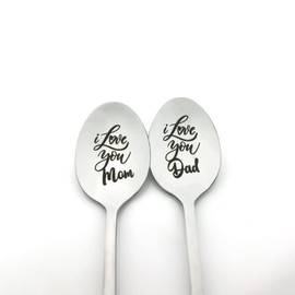 Mom and Dad Gifts I Love You Mom I Love You Dad Spoon Gifts for Parents Christmas Birthday Gifts Mothers Day Fathers Day Gift Anniversary Present for Parents