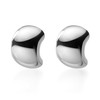 Sterling Silver Shiny Polished Half Hoop Bead Dome Stud Earrings
