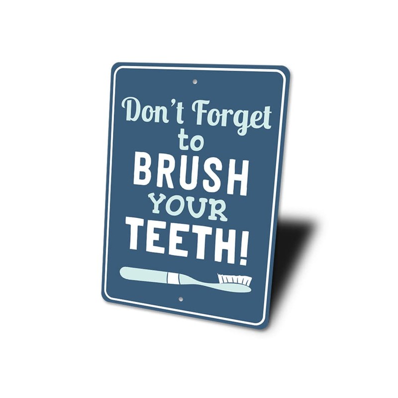 Teeth Brushing Sign, Brush Your Teeth Sign, Toothbrush Aluminum Decor