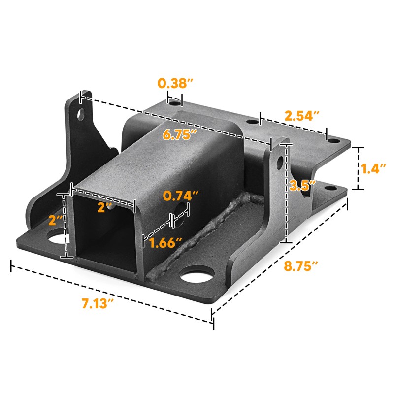 DYSO 2" Trailer Hitch Receiver Shackle Tow Mount For 2007-UP