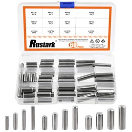 Rustark 60Pcs 12 Sizes 304 Stainless Steel Dowel Pin Assortment Kit M6 M8 M10 Cylindrical Shelf Support Pegs Pin Rod Fastener Elements for Mechanical Manufacturing Industry