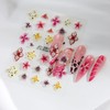 4 Blätter farbenfrohe 3D Blumen-Nagel-Sticker, selbstklebend, Nagelkunst-Design-Zubehör, hohe Qualität