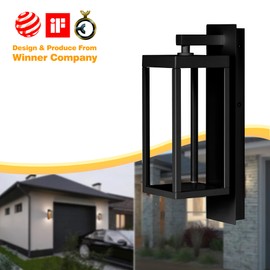 Inowel Outdoor Wall Sconce Light Exterior IP54 Waterproof LED Wall Light Fixture Porch Light Outdoor Wall Mount Lamp Lantern Black Aluminum for Patio Garage House 13W 750Lm 3000K