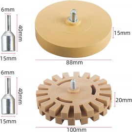 Xiciki Pack of 2 Foil Erasers Rubber Eraser Sticker Rubber Sticker Remover Film Eraser Cordless Screwdriver of Films and Stickers for or Car (100 mm + 88 mm)