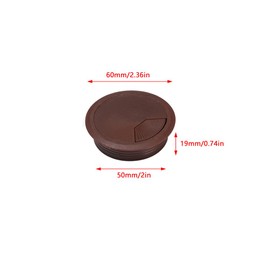 UtySty 4 Pack Office Desk Grommet 2'' Round Cable Hole Caps Cover Organizer Stopper Cord Hider Buckle for Computer Desk Executive Standing Table Desktop PC Gaming Desks (Brown)