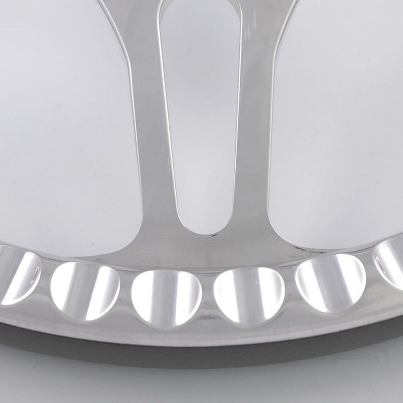 14" Polished Billet Steering Wheels Black Half Wrap with Horn