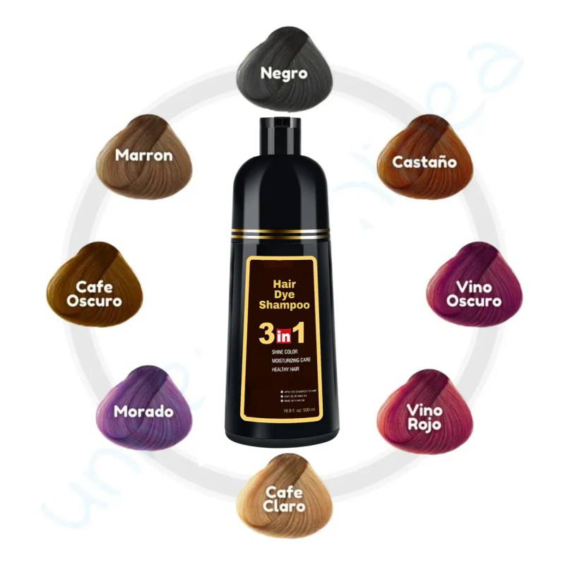Shampoo Tinte Instantáneo Cubre Canas Natural Jengibre 3pz F