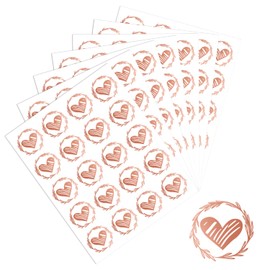 SAVITA 500 Pcs Envelope Stickers Courtyard Shape, Transparent Wedding Envelope Stickers, 3.2 cm Round, Courtyard Shape Stickers for Wedding Invitations DIY (Rose Gold)