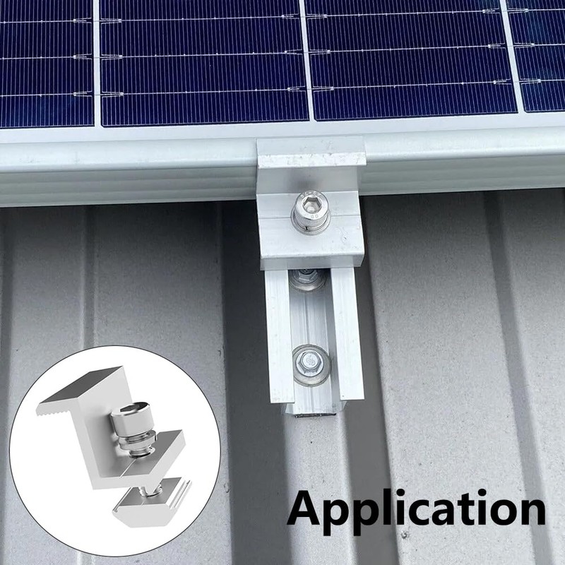 Solar Panel Mount End Clamp Kit, 4 Pieces Solar Panel