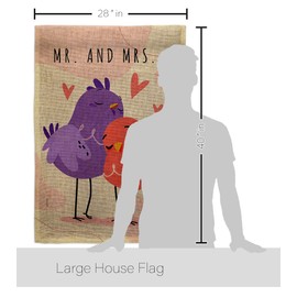 Angeleno Heritage Sweet Mrs Burlap House Flag Eagle Set Celebration Wedding Marriage Bride Groom Occasion Anniversary Party Decoration Banner Small Garden Yard Gift Double-Sided, Made in USA