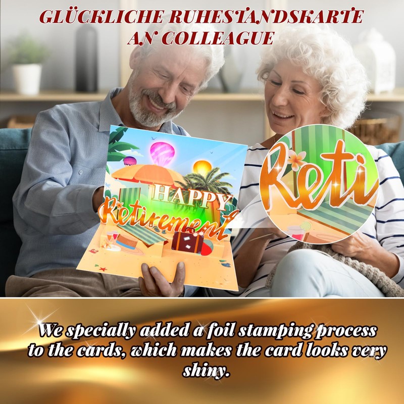 Ecloverlife 3D Pop Up Retirement Card with Music & Lights