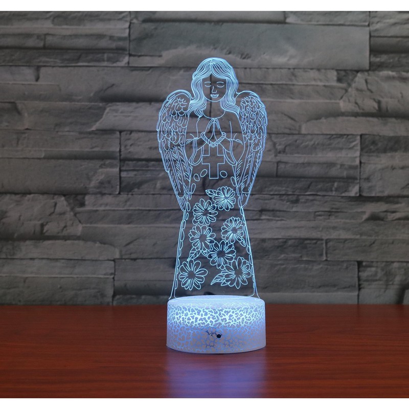 SUPERHONGJIHAO Night Light for Children, 3D Angel LED Lamp with