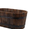 Fyne-Finds Oval Wooden Container Planter 32cm, 12inch Burnt Wood Garden