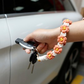 AOKSUNOVA Key Ring Band Macrame Lanyard Short Key Pendant Girls Gift for Women, Ys11-07, 20