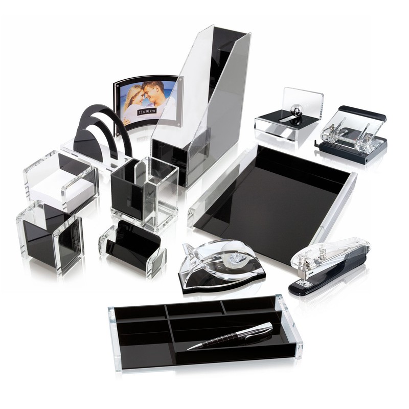 Wedo 601601 Pen Tray (Acrylic Exclusive) Crystal Clear / Black