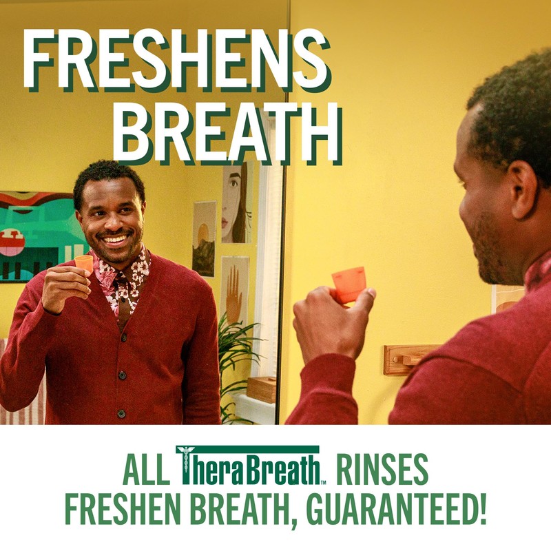 TheraBreath Fresh Breath Mouthwash, Rainforest Mint, Alcohol-Free, 16 Fl Oz