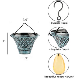 Tfro & Cile Rain Chain Gutter Downspout Catcher Outside Water Diverter Decorative Garden Rain Cups Chime Home Decor - 8 1/2 Feet Long