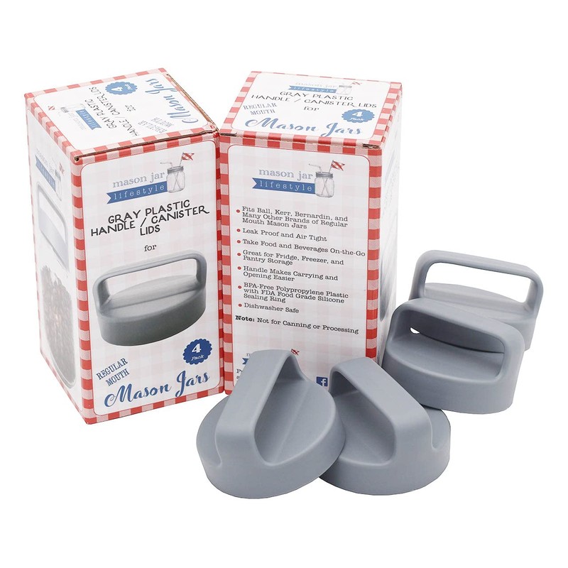 Gray Plastic Handle / Canister Lid by Mason Jar Lifestyle