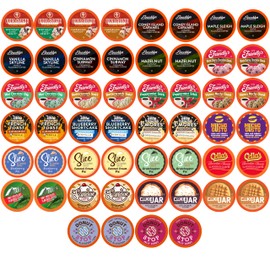 Two Rivers Coffee Flavored Coffee Pods Sampler Compatible with K Cup Brewers Including 2.0, Single Serve Variety Pack, Assorted, 52 Count