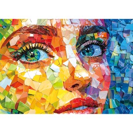 PuzzOne Jigsaw Puzzle for Adults 1000 Piece, Colorful Abstract Face Art Puzzles for Family Fun Decoration, Party Game, Finished Size 27.5" x 19.7"